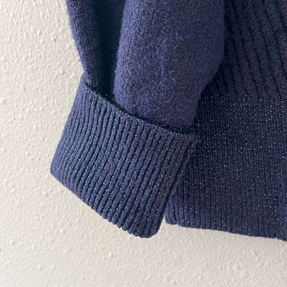 Maeve by Anthropologie Navy Textured Knit Sweater Women’s Size M Cozy Chunky - Picture 6 of 6